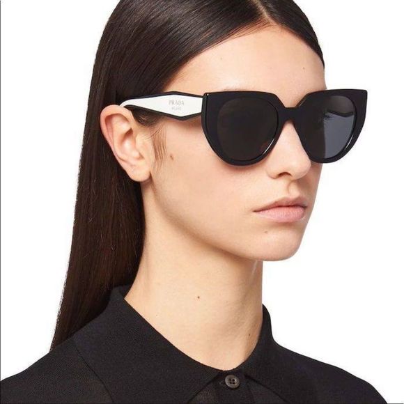Prada Accessories - BRAND NEW PRADA PR14WS 09Q5S0 Black/Talc Dark Grey Women Sunglasses
